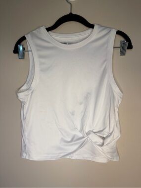 Women’s White Twist-Knot Tank Top